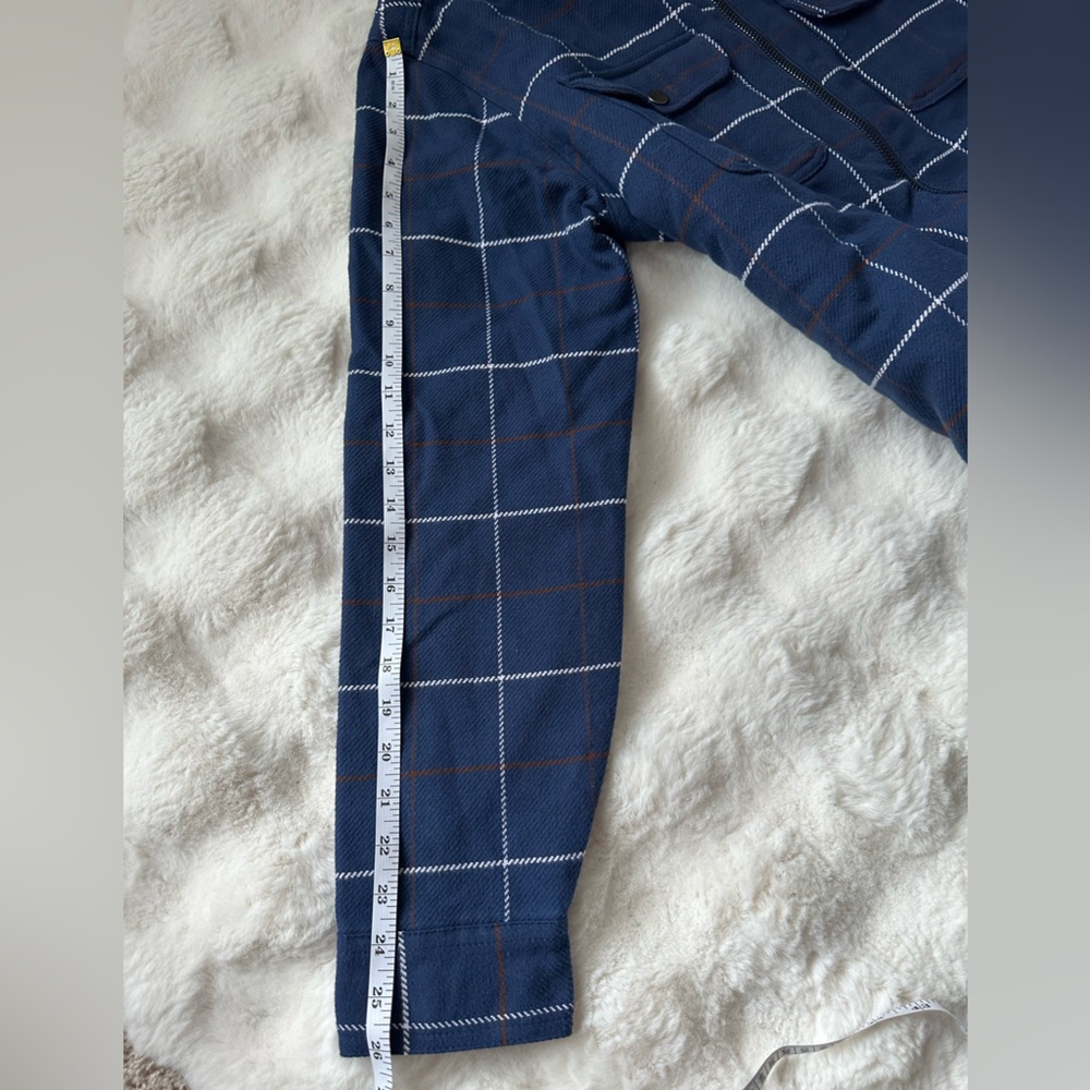 Outdoor William Rast Men's Navy / Blue Plaid Lined Fleece Jacket-M - Picture 11 of 11